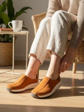 BP BUMPER Pumpkin Suede Clog Shoes Ladies Size 8